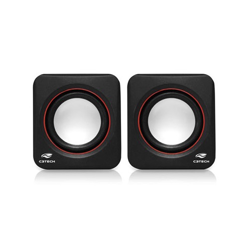 Caixa de Som C3Tech SP-301BK 2.0 Portátil 3W RMS Preta, Alimentacao via porta USB