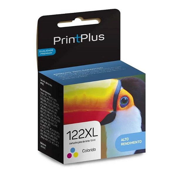 Cartucho Print Plus para HP 122XL Colorido Compatível