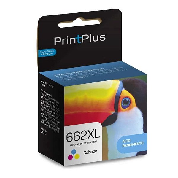 Cartucho Print Plus para HP 662XL Colorido Compatível