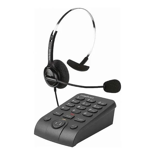 Telefone Headset Intelbras HSB40, RJ9 com Com Base Discadora