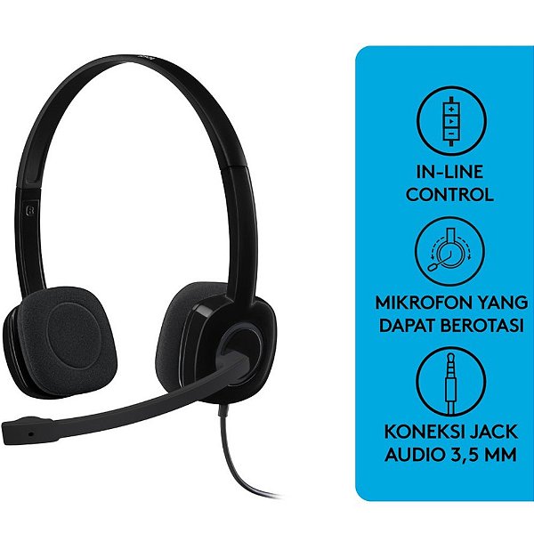 Headset Logitech H151, com Microfone e Conexão 3,5mm, 981-000587