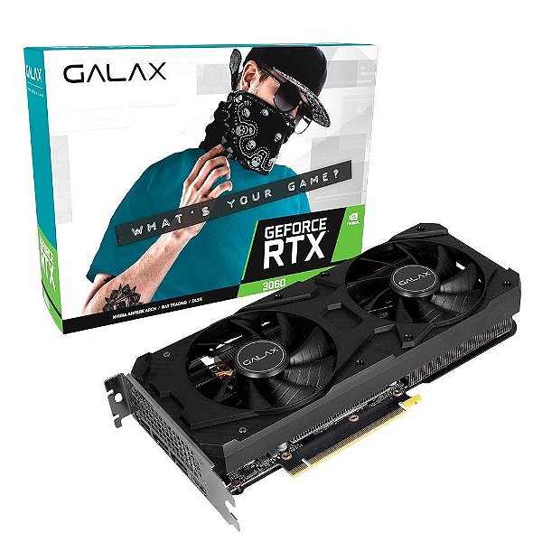 Placa de Vídeo RTX 3060 1-Click OC Galax GeForce, 12GB GDDR6, LHR, DLSS, Ray Tracing 36NOL7MD1VOC