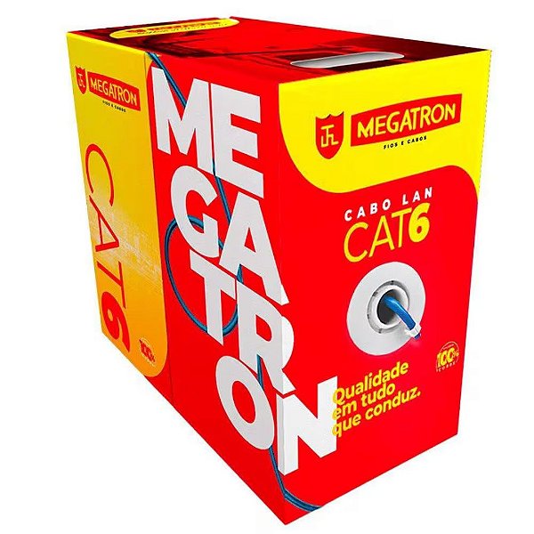 Cabo de Rede Cat6 Megatron CMX Azul 305M ANATEL 4PX23AWG