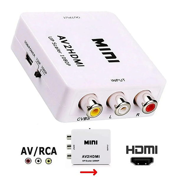 Conversor Video Composto 3 RCA para HDMI
