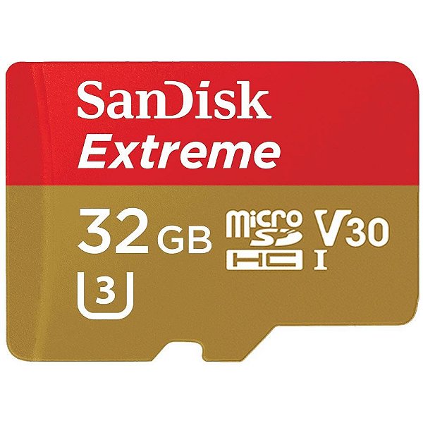 Cartão de Memória Micro SD 32GB SanDisk Extreme SDSQXAF-032G-GN6AA