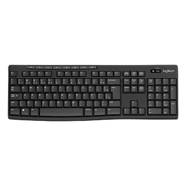 Teclado Sem Fio Logitech K270, Teclas de Mídia de Fácil Acesso, Conexão USB, Pilhas Inclusas e Layout ABNT2, 920-004427