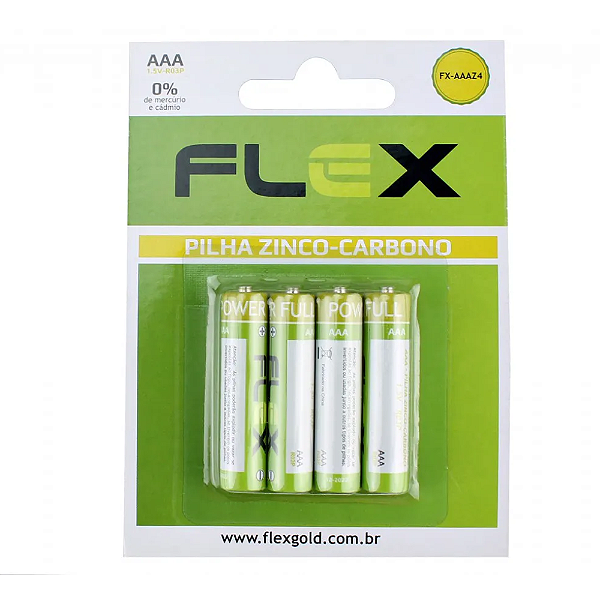 Pilha Alcalina Flex com 4 AAA