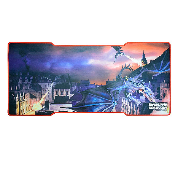 Mouse Pad Gamer K-mex 80 x 35 Dragão Borda Costurada