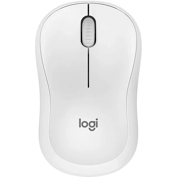 Mouse Sem Fio Logitech M220 Branco, Design Ambidestro Compacto, Conexão USB e Pilha Inclusa, 910-006125