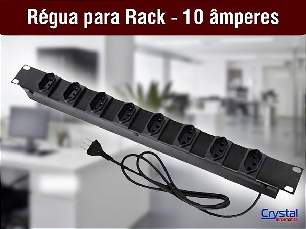 Régua para Rack 8 Tomadas 10A Max Eletron - Crystal Informática