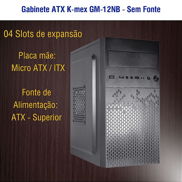 Gabinete ATX K-mex GM-12NB Sem Fonte