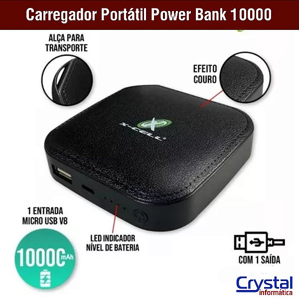 Carregador Portátil Power Bank 10000 mAh X-Cell XC-Bank20