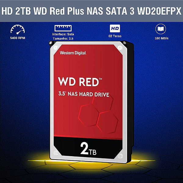 HD 2TB WD Red Plus NAS SATA 3 WD20EFPX