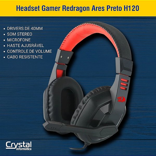 Headset Gamer Redragon Ares Preto H120