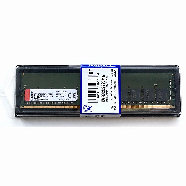 Memória Kingston 16GB DDR4 3200 MHz Desktop KVR32N22S8/16