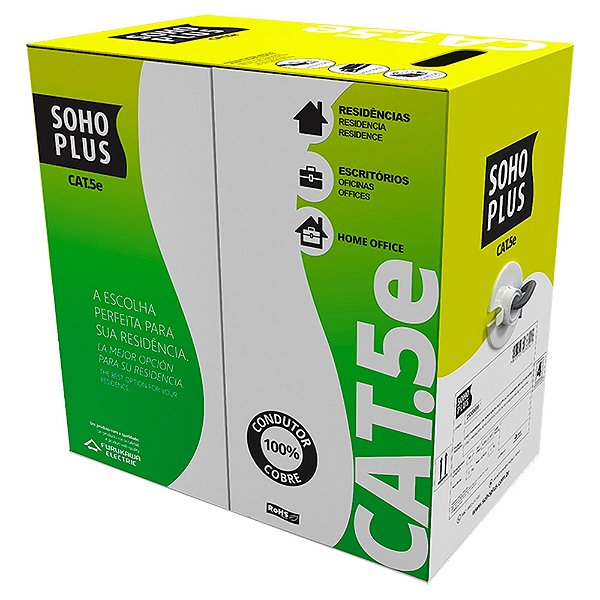 Cabo de Rede Sohoplus CMX Cinza 305M Cat 5E