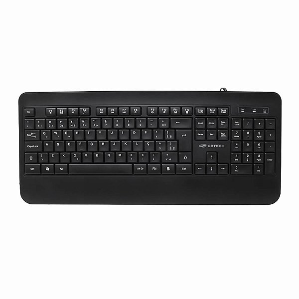Teclado Multimídia USB C3Tech KB-M100BK, ABNT2, Preto, 12 Atalhos