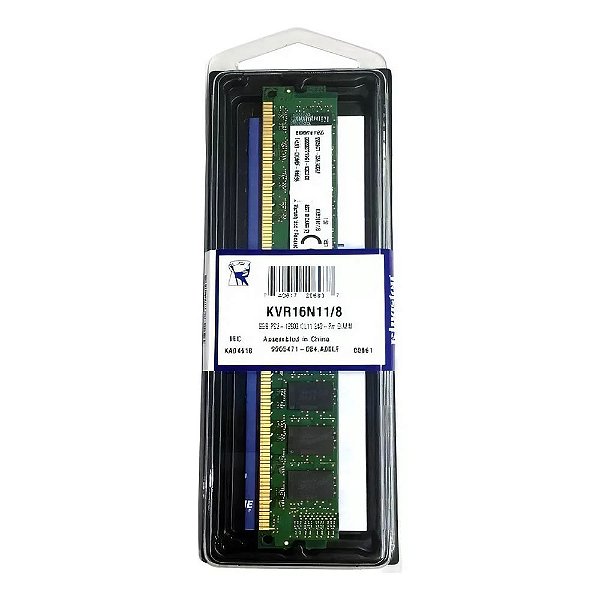 Memória 8GB DDR3 1600 MHz Kingston KVR16N11/8