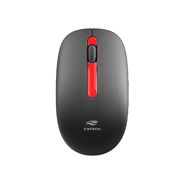 Mouse Sem Fio C3Tech M-W15RBK, USB Nano, 1200DPI, Ambidestro, Preto