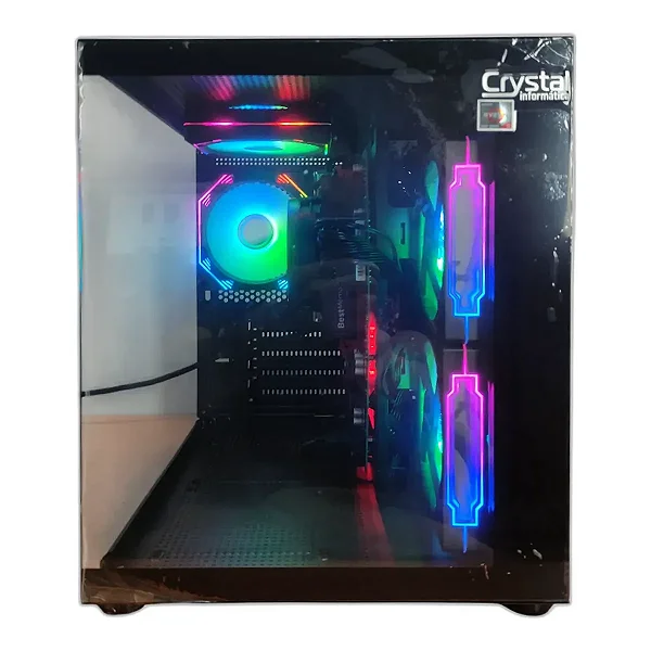 PC Gamer Crystal Fury AMD Ryzen 5 5600GT, NVMe 512GB, Memória 16GB DDR4, Placa de Vídeo AMD Radeon Vega 7, Com Wi-Fi