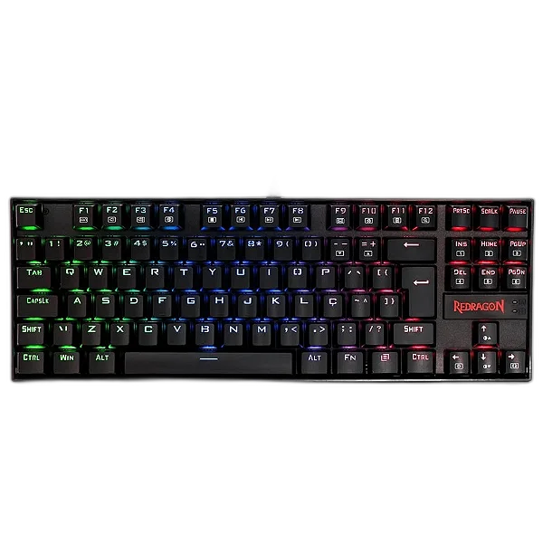 Teclado Mecânico Gamer Redragon Kumara, Anti-Ghosting, RGB, Switch Outemu Blue, ABNT2, Preto, PT - K552RGB-1