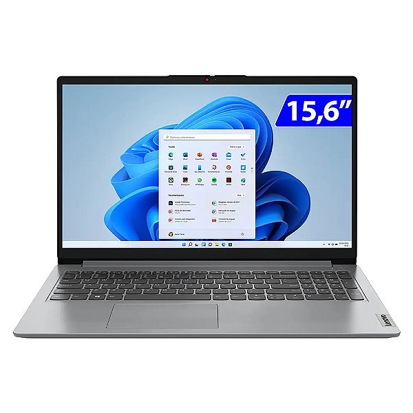 Notebook Lenovo IdeaPad 1i Intel Core i5-1235U 8GB 512GB SSD Windows 11 Home 15,6" HD