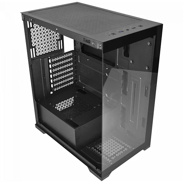Gabinete Gamer K-MEX Poseidon CG-11G4, Mid Tower, Vidro Temperado, ATX, Black, Sem Fonte, Sem Fan, CG11G4RH0010B0X
