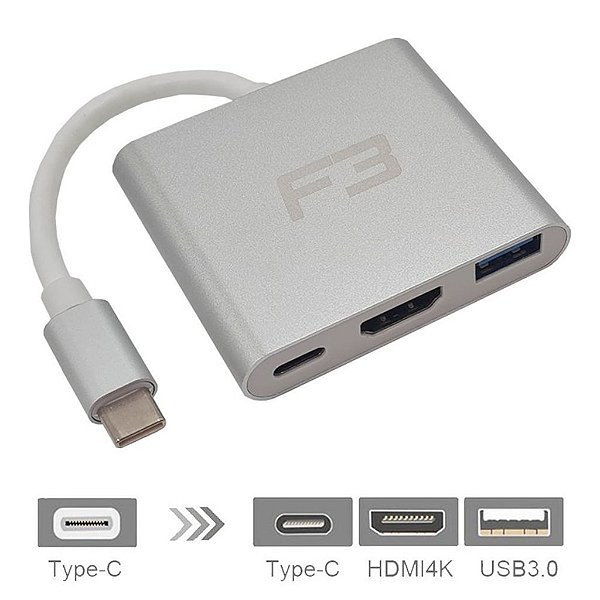 Conversor USB Tipo C para HDMI 4K, USB 3.0 JC-TYC-HM31