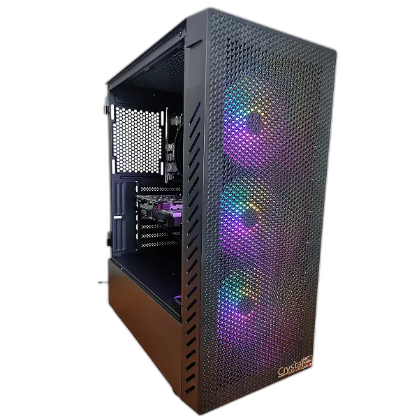 PC Gamer Crystal AMD Ryzen 5 7600, Placa de Vídeo GTX1650, Memória 16GB DDR5, SSD 512GB NVMe
