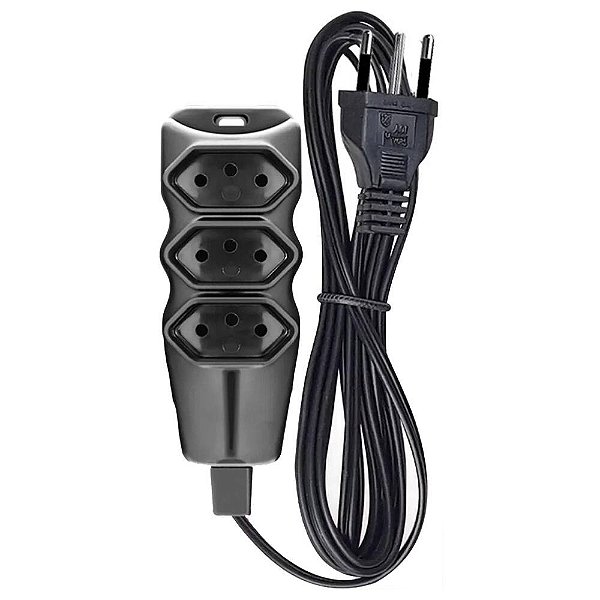 Extensão Elétrica 3 Tomadas Tripolar 10A 1,5 Metros Megatron