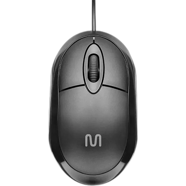 Mouse Com Fio Classic Conexão USB 1200dpi Cabo de 120cm 3 Botões Preto Multi (Multilaser) - MO300