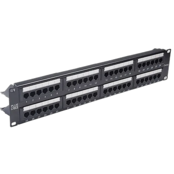 Patch Panel CAT6 48 Portas Com Guia LA-P648 PlusCable