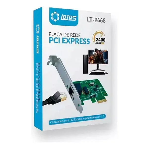 Placa de Rede Gigabit PCI-E Lotus LT-P668
