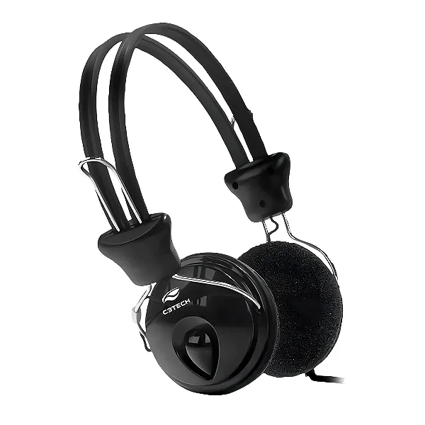 Fone com Microfone USB Tricerix PH-200BK C3Tech, Som Estéreo e Controle de Volume