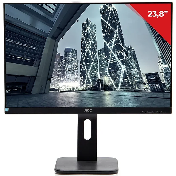 Monitor AOC 24 Polegadas WVA Ajuste de Altura, Pivotante, HUB USB 24P1U