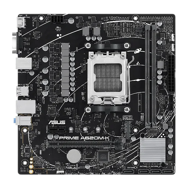 Placa Mãe Asus Prime A620M-K AM5 DDR5 Chipset A620, AMD AM5, MATX, 90MB1F40-M0EAY0