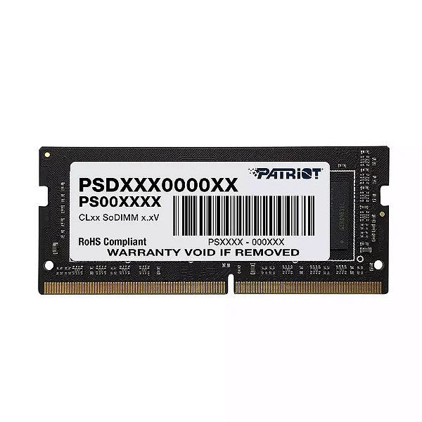 Memória Para Notebook Patriot Signature 8GB DDR4 3200MHz, CL22, 1.2V - PSD48G320081S