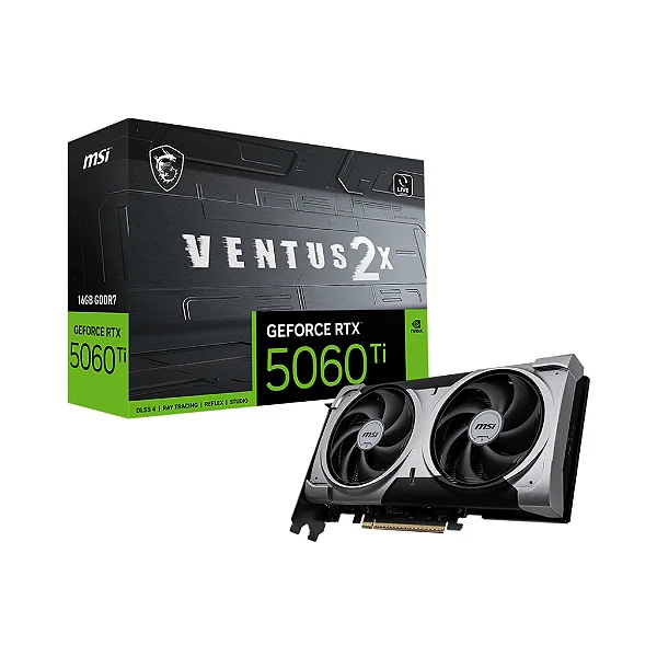 Placa de Vídeo MSI GeForce RTX 5060 Ti Ventus 2X OC Plus 16GB GDDR7 128 bits