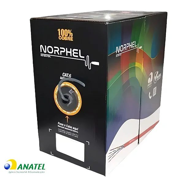 Cabo de Rede Cat. 5e 305 Metros CMX Cinza 100% Cobre Norphel