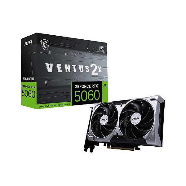 Placa de Video Msi Geforce Rtx 5060 8g Ventus 2x Oc 8gb Gddr7 128 Bits - 912-V537-017