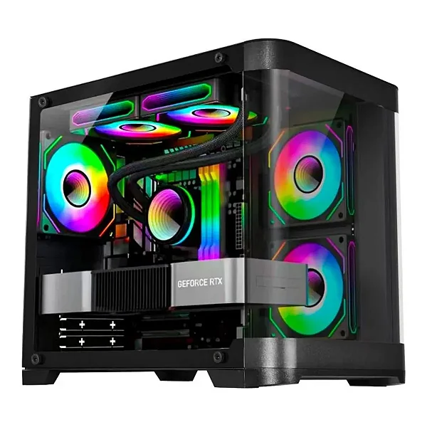 Gabinete Gamer K-mex Aquario Curva CG-01AG Sem FAN