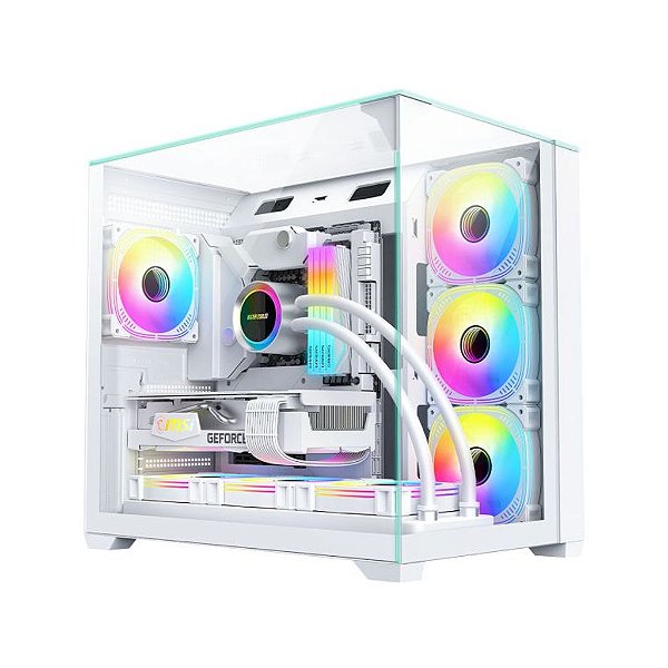 Gabinete Gamer K-mex Mega Shark White CG-W01FD Sem FAN