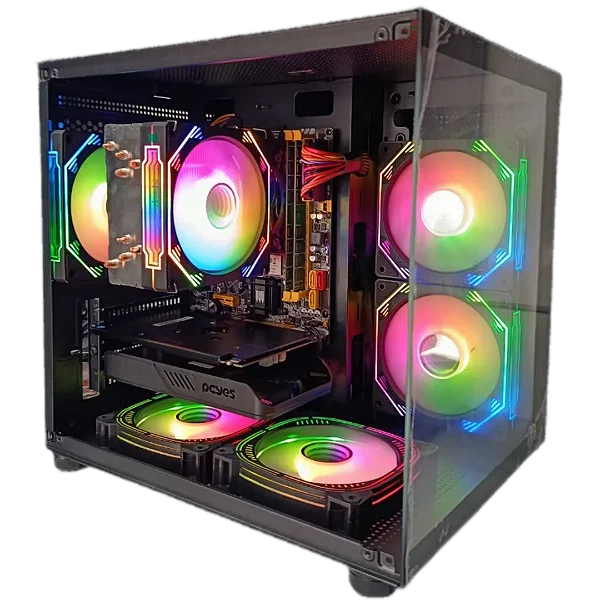 PC Gamer Barato Crystal Aquário Intel i7-4790 RX 570 16GB