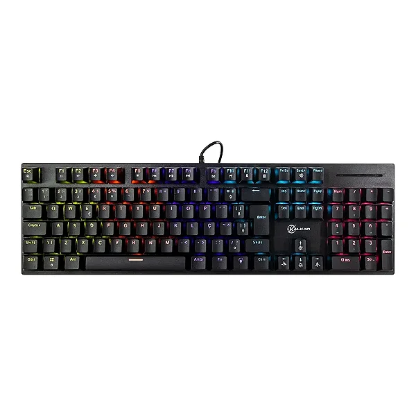 Teclado Mecânico Gamer Kalkan Loki Switch Marrom LED Rainbow ABNT2 Full Size