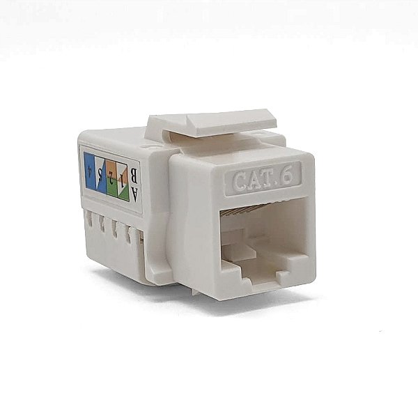 Keystone RJ45 CAT6 90 Graus PlusCable LA-K61 - Conector de Rede Profissional