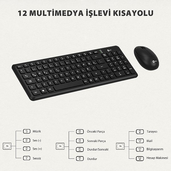 Teclado e Mouse sem fio Lecoo KW204