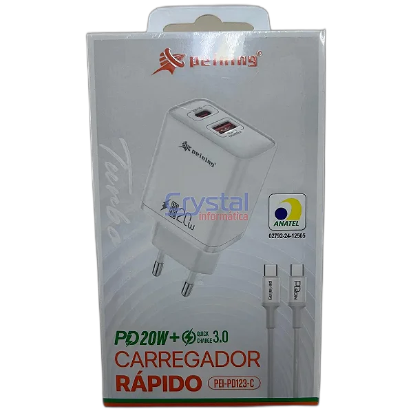 Carregador Tomada USB e Tipo C Peining PEI-PD123-C