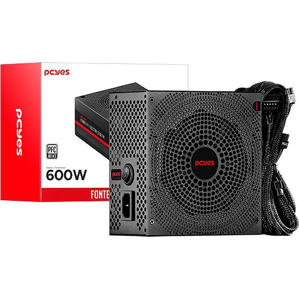 Fonte 600W PCYes Electra PFC Ativo ELEC600W