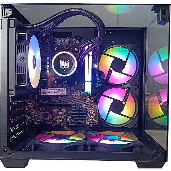 PC Gamer Crystal Aquário Com Processador AMD Ryzen 5 5700G, Placa de Vídeo Radeon Vega 8, 32GB Memória, NVMe 512GB, Wi-Fi