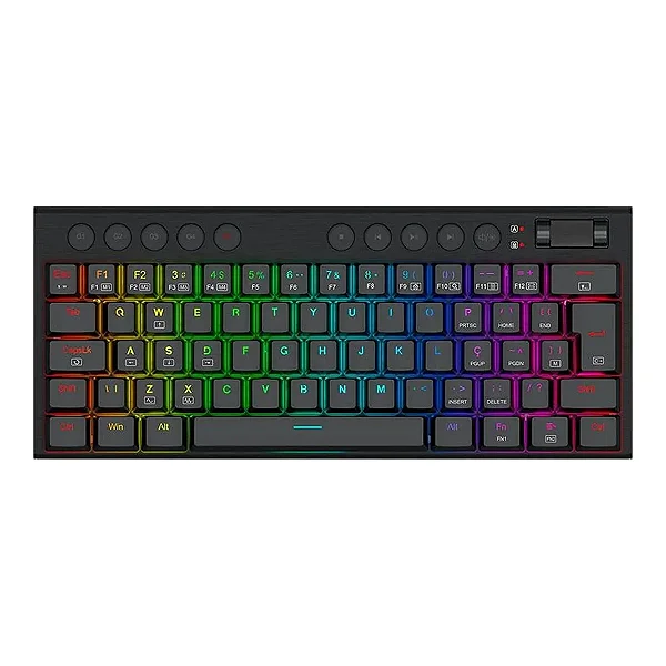Teclado Mecanico Redragon Horus Mini, RGB, Switch Brown, Preto, K632-RGB-PT-BROWN